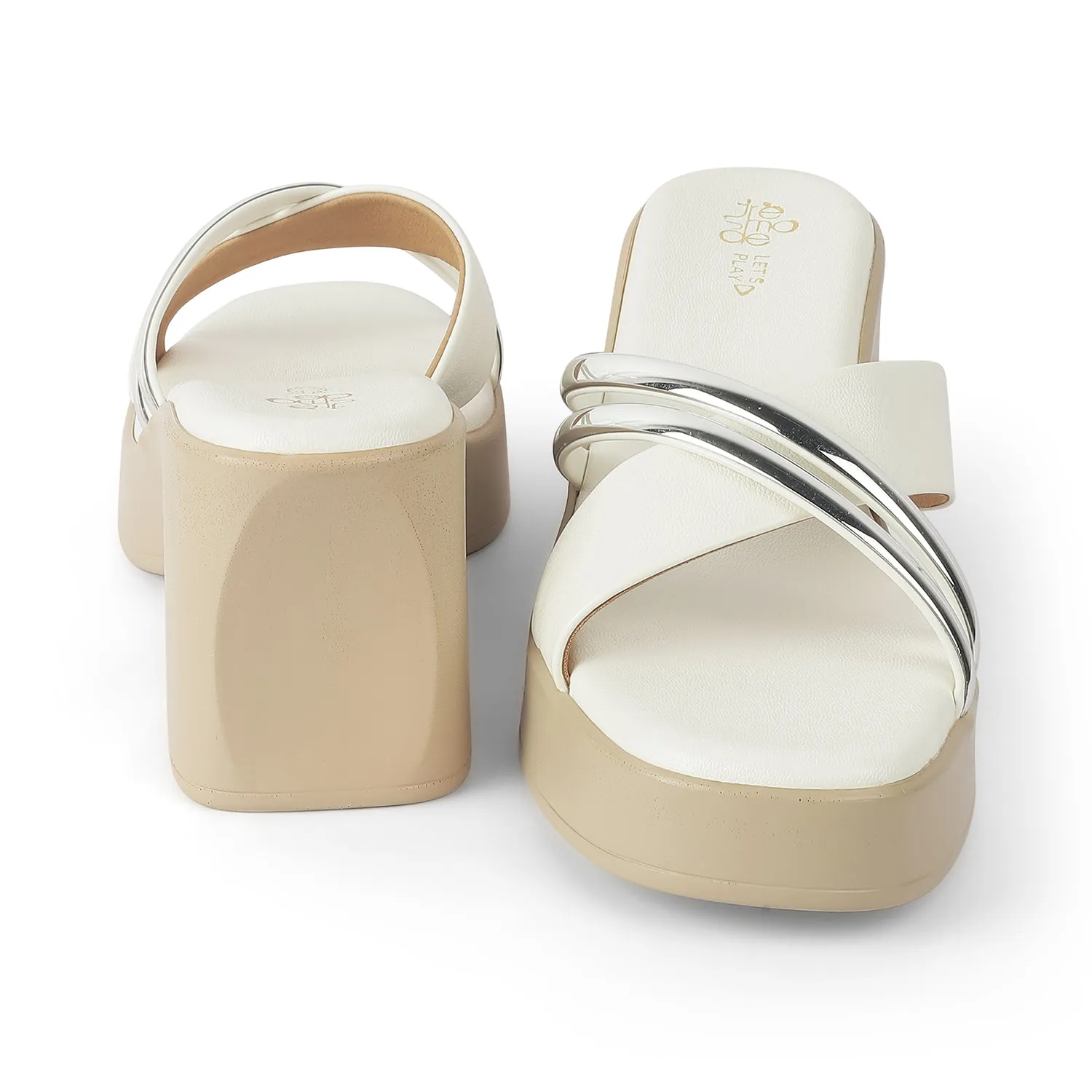 Tresmode Coglam White Women's Dress Wedge Sandals