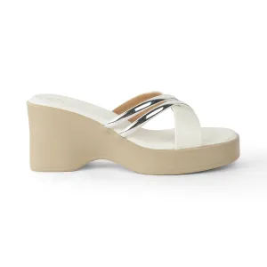 Tresmode Coglam White Women's Dress Wedge Sandals