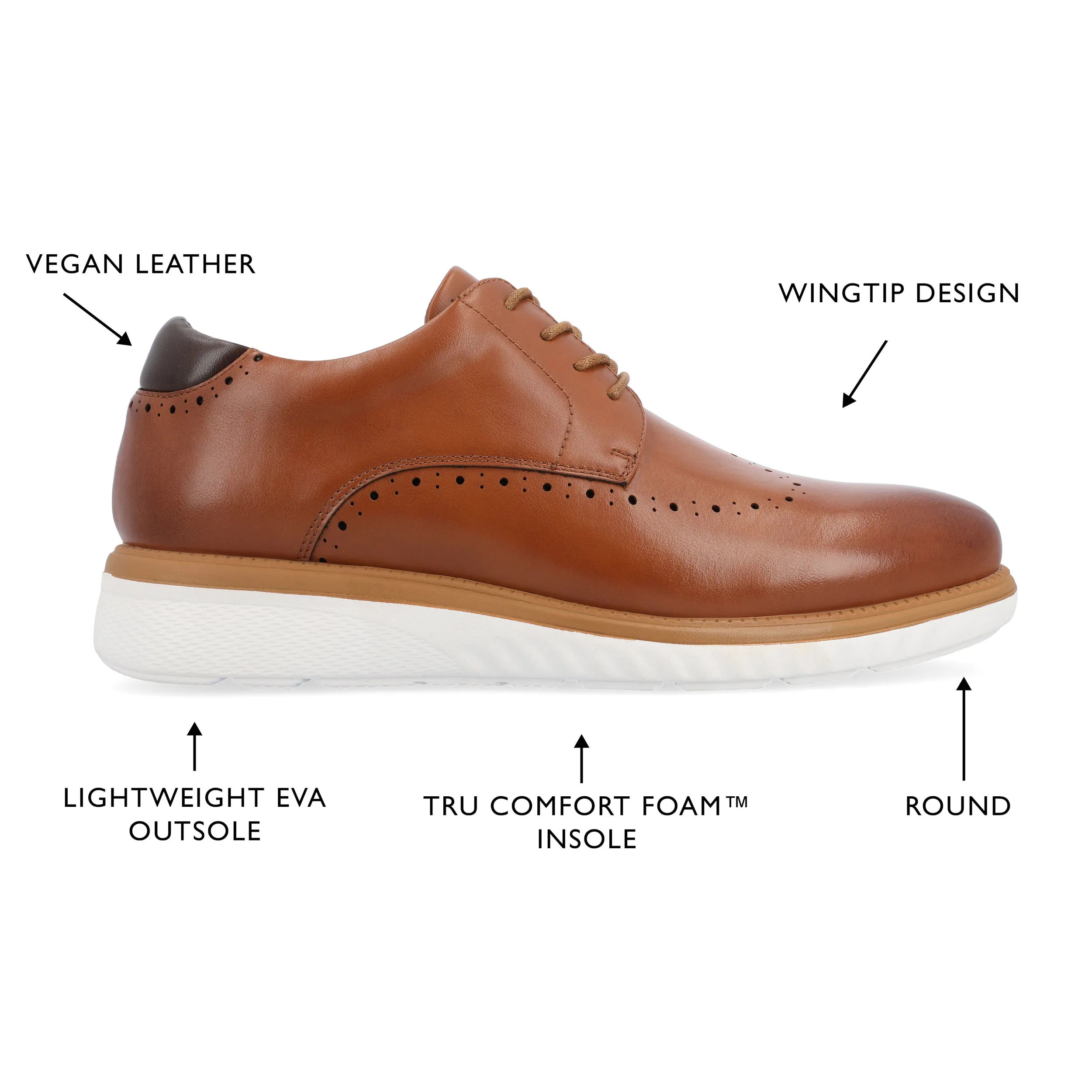 Vance Co. Ramos Wingtip Hybrid Dress Shoe
