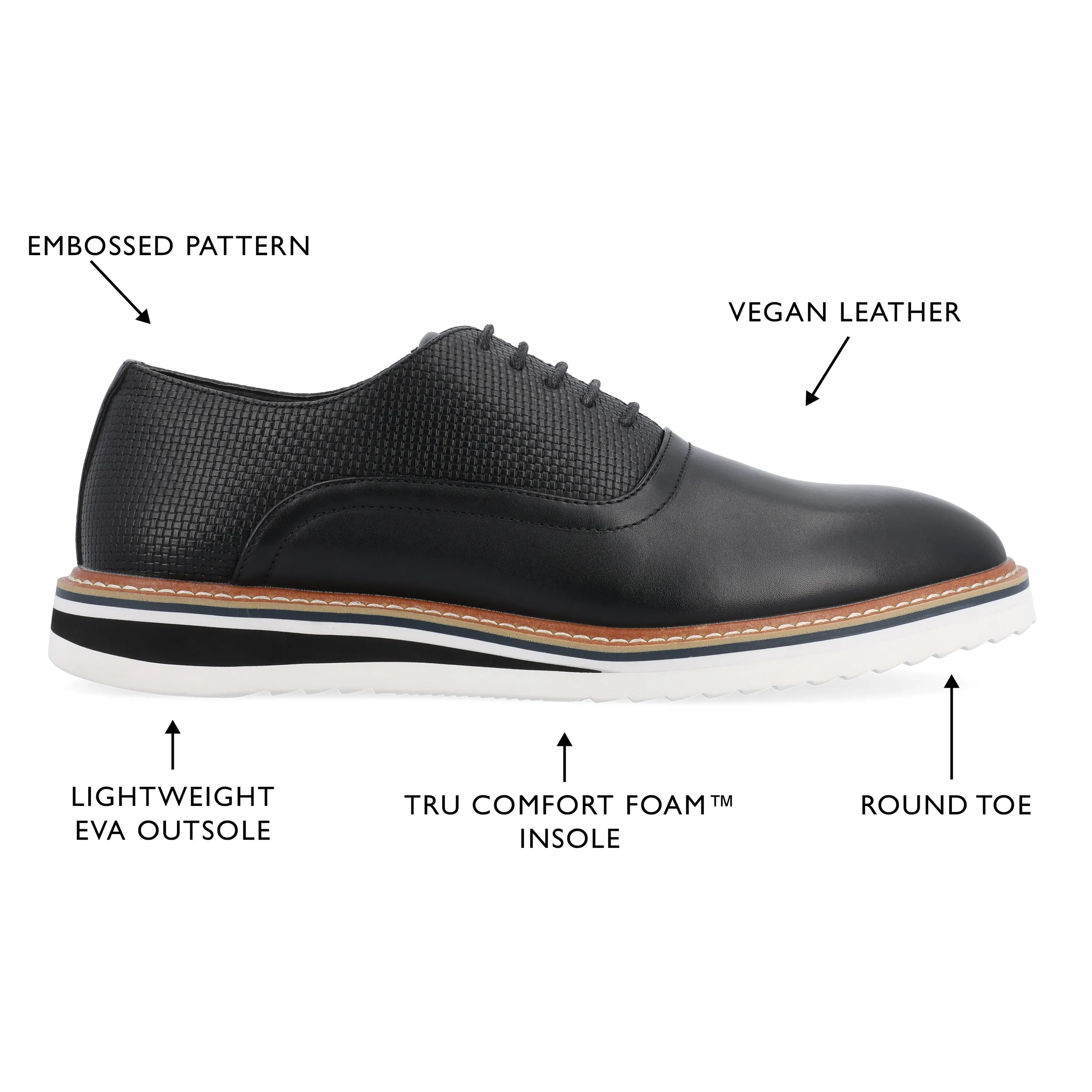 Vance Co. Weber Plain Toe Hybrid Dress Shoe