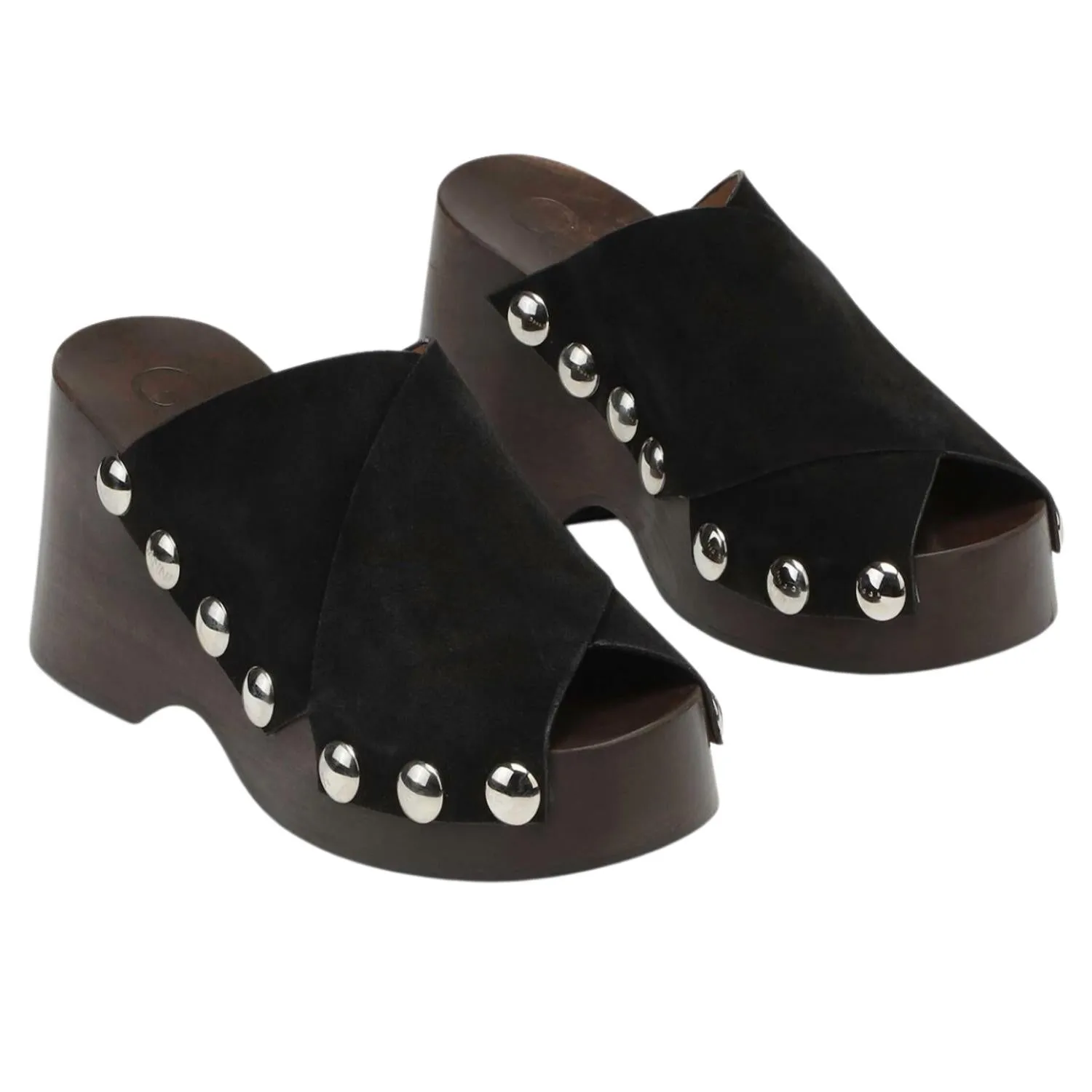 Wedge Clogs In Black