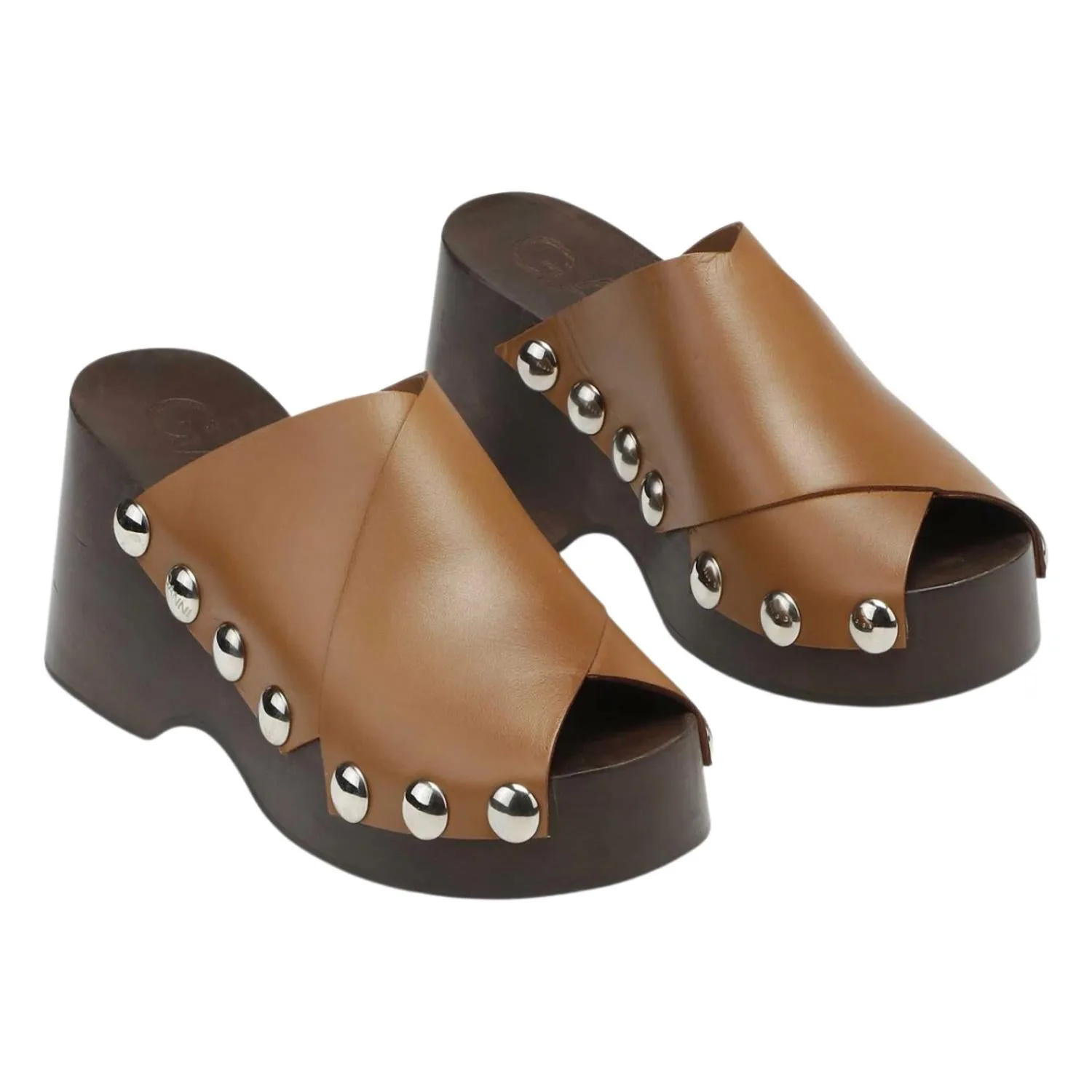 Wedge Clogs In Tiger Eye