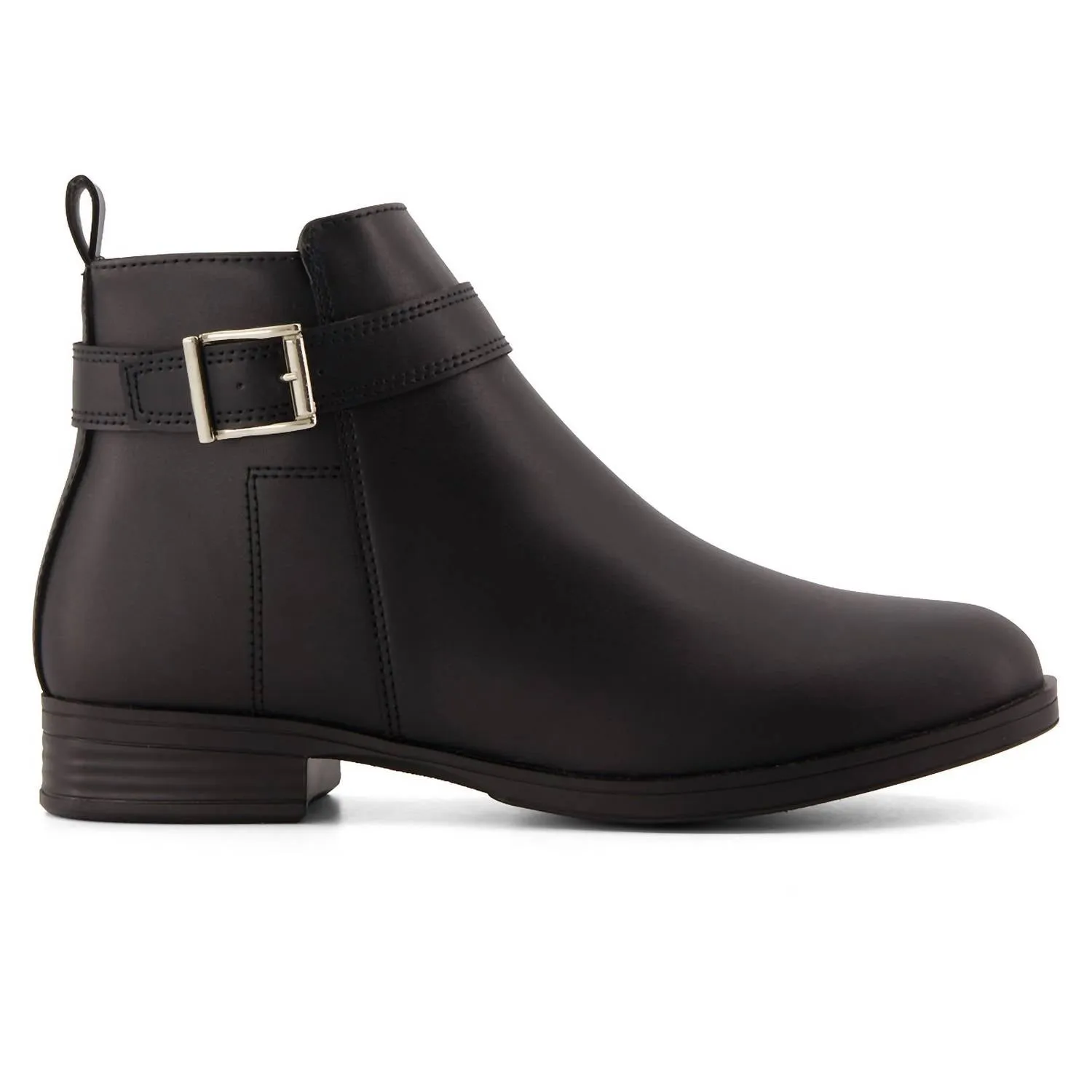 Women's Belt Buckle Booties In Black