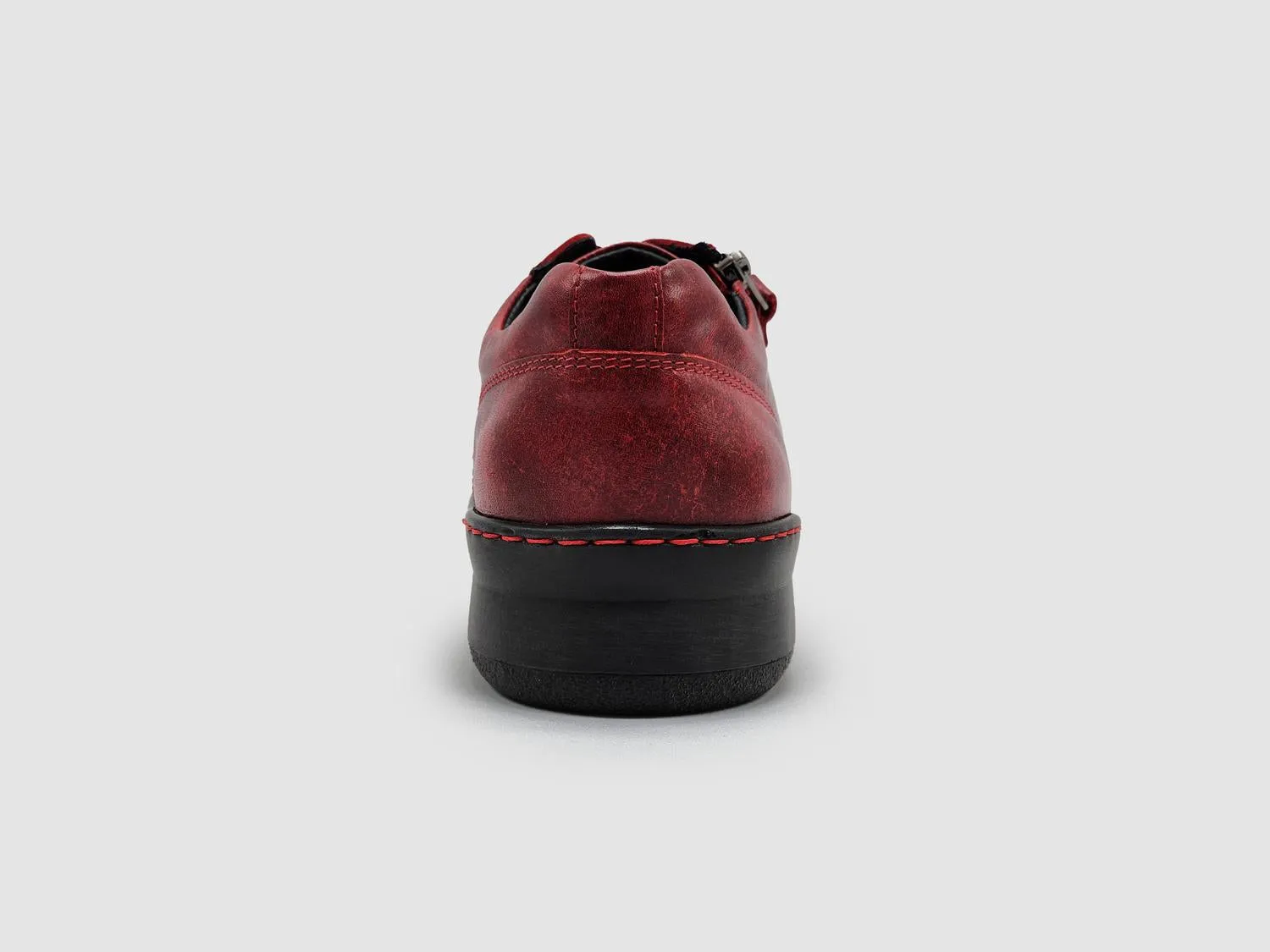 Women's Dr Wellness Zip-Up Leather Shoes In Red/black