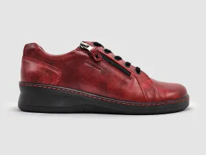 Women's Dr Wellness Zip-Up Leather Shoes In Red/black