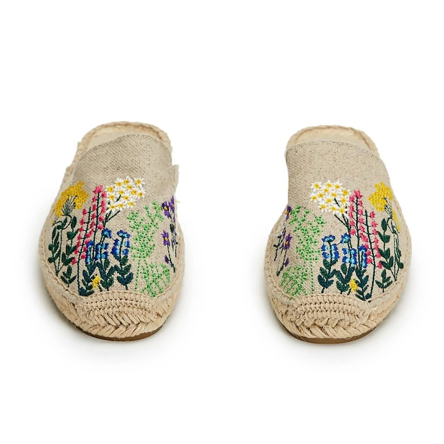 Women's Embroidered Floral Espadrilles In Natural