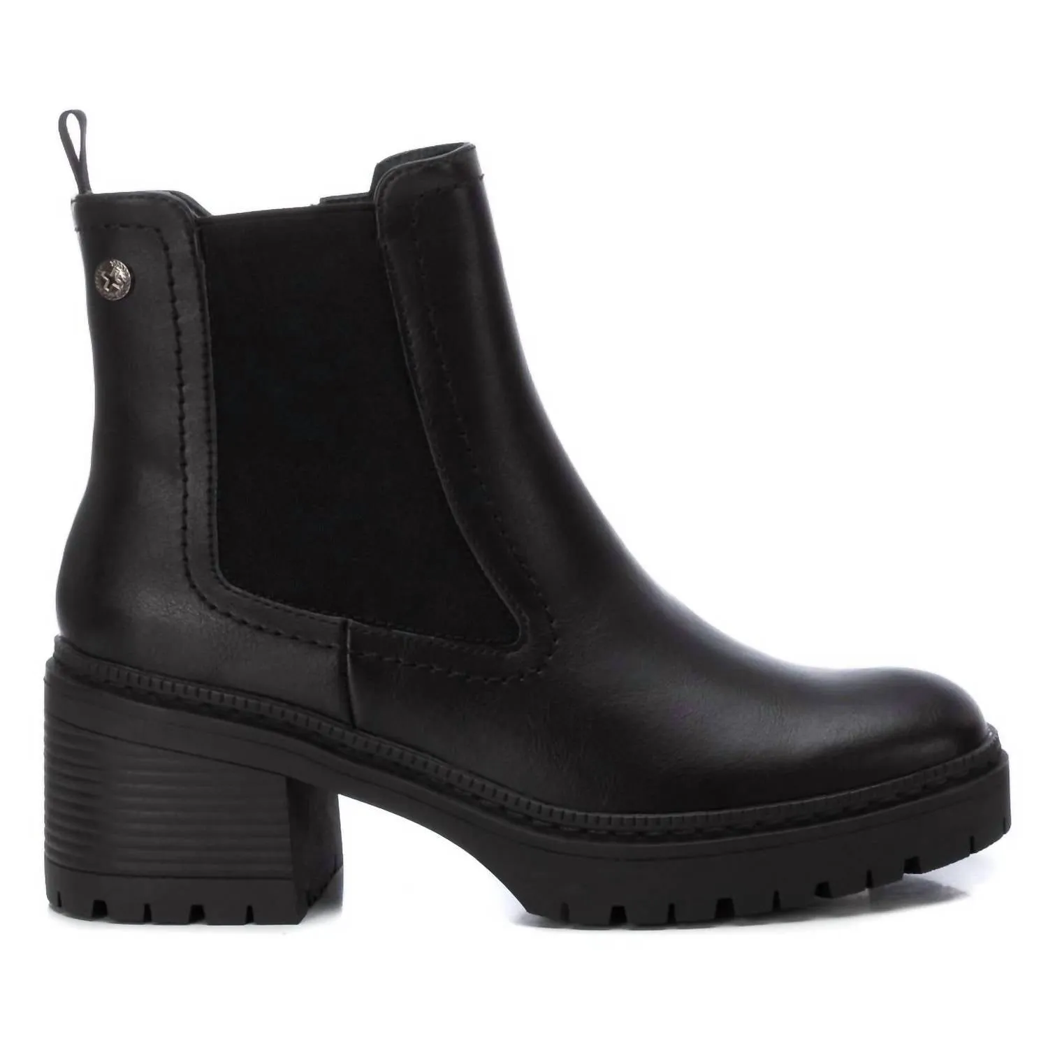 Women's Faux Leather Booties In Black
