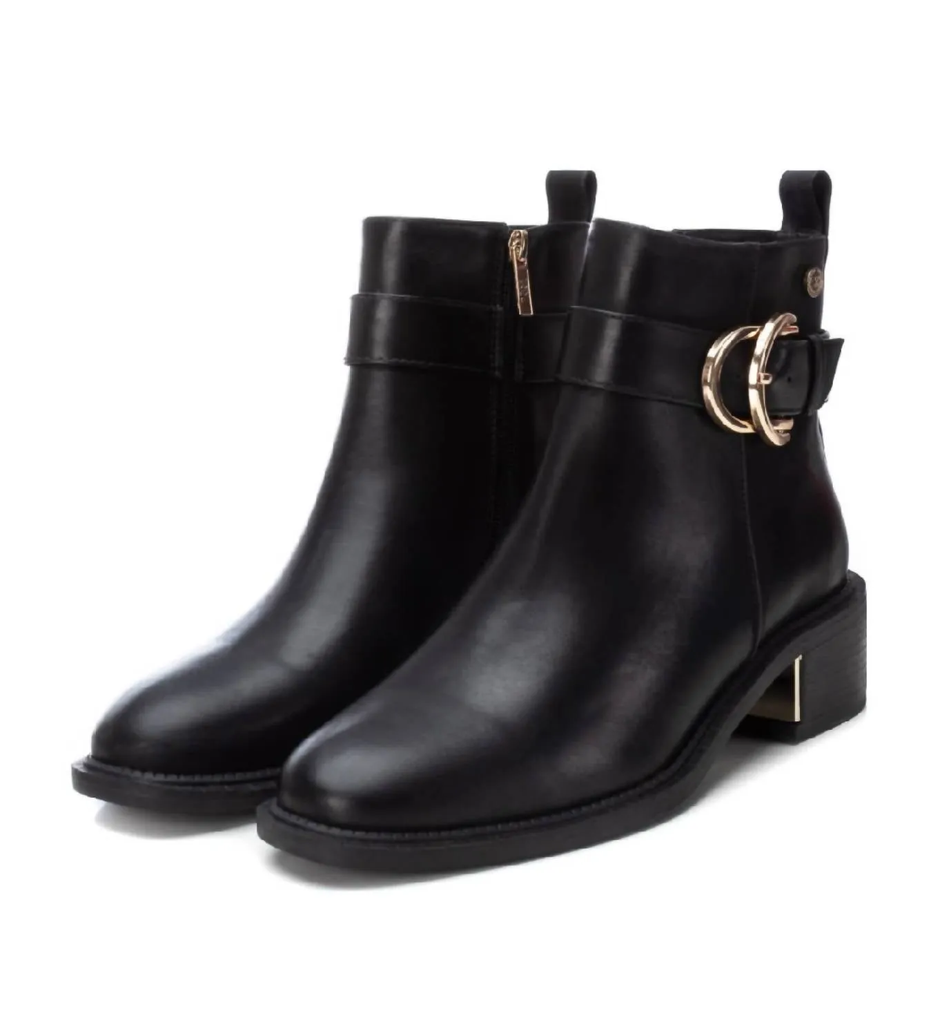 Women's Faux Leather Booties In Black