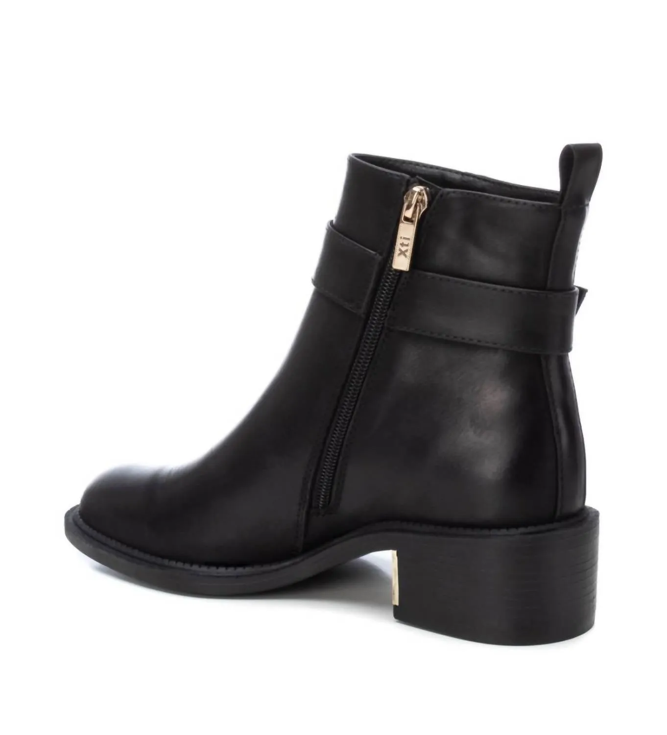 Women's Faux Leather Booties In Black