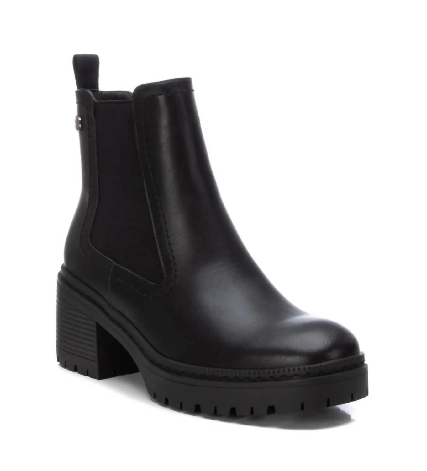 Women's Faux Leather Booties In Black