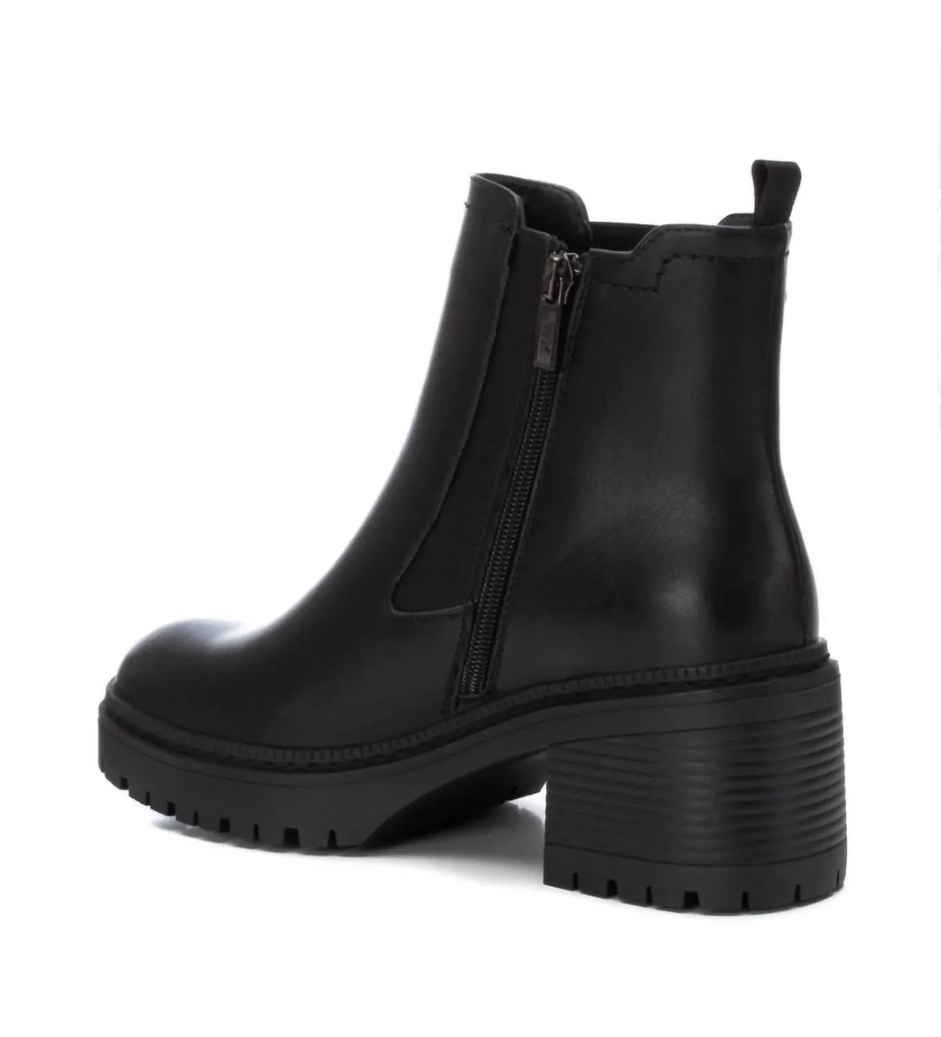 Women's Faux Leather Booties In Black