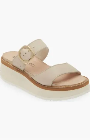 Women's Halvah Platform Wedge Sandal In Soft Ivory Leather