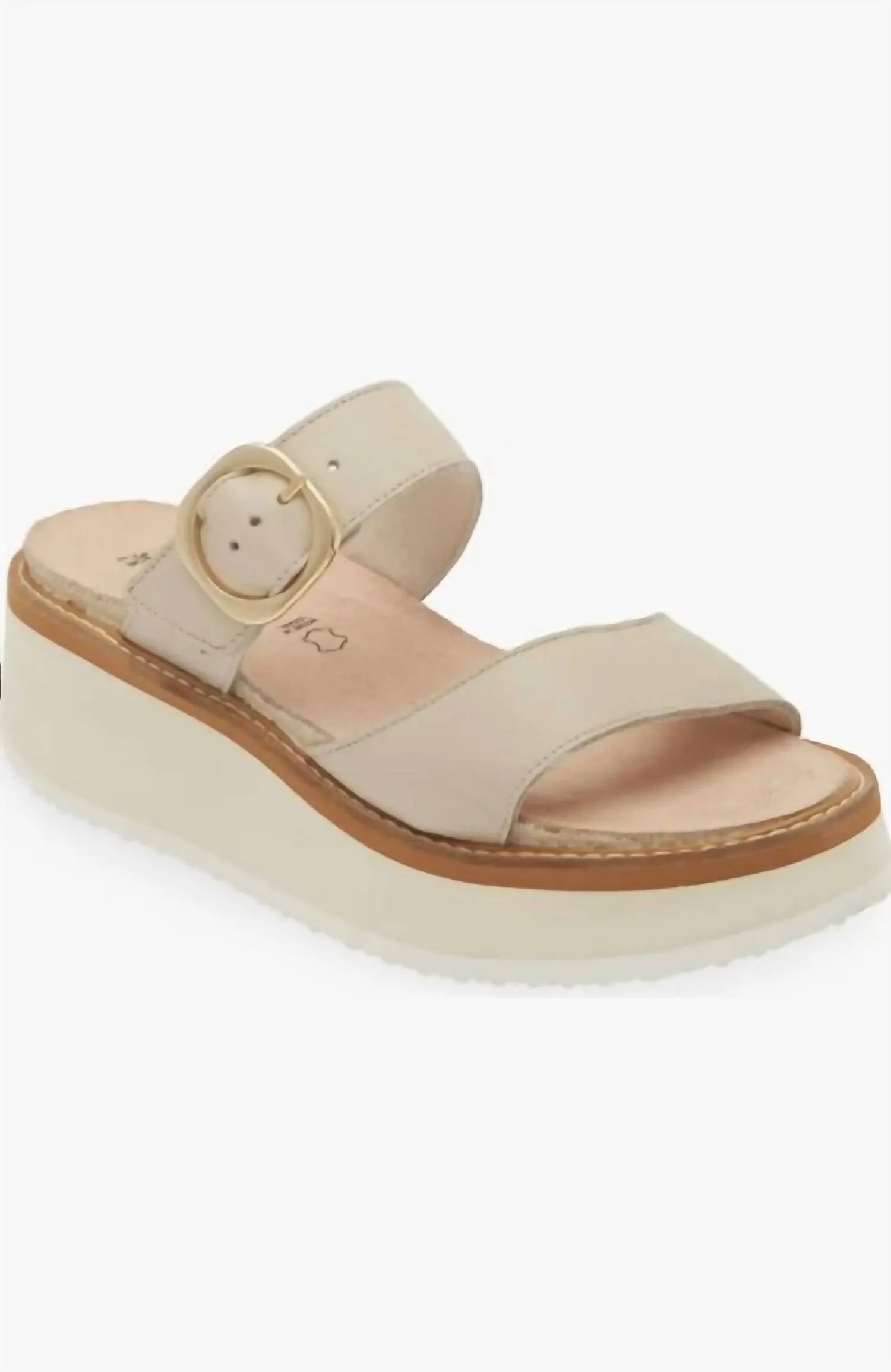 Women's Halvah Platform Wedge Sandal In Soft Ivory Leather