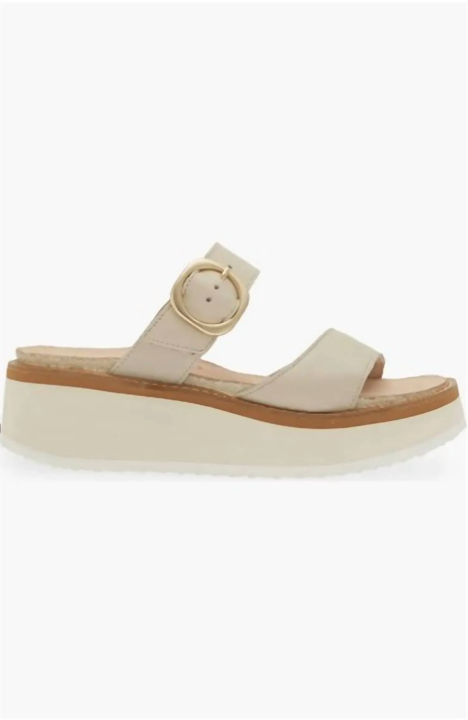 Women's Halvah Platform Wedge Sandal In Soft Ivory Leather