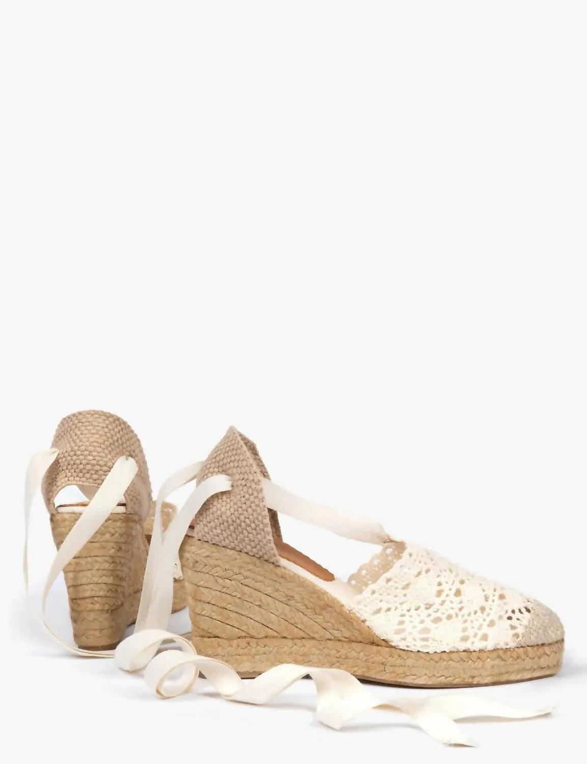 Women's High Valenciana Lace Espadrille In Chalk
