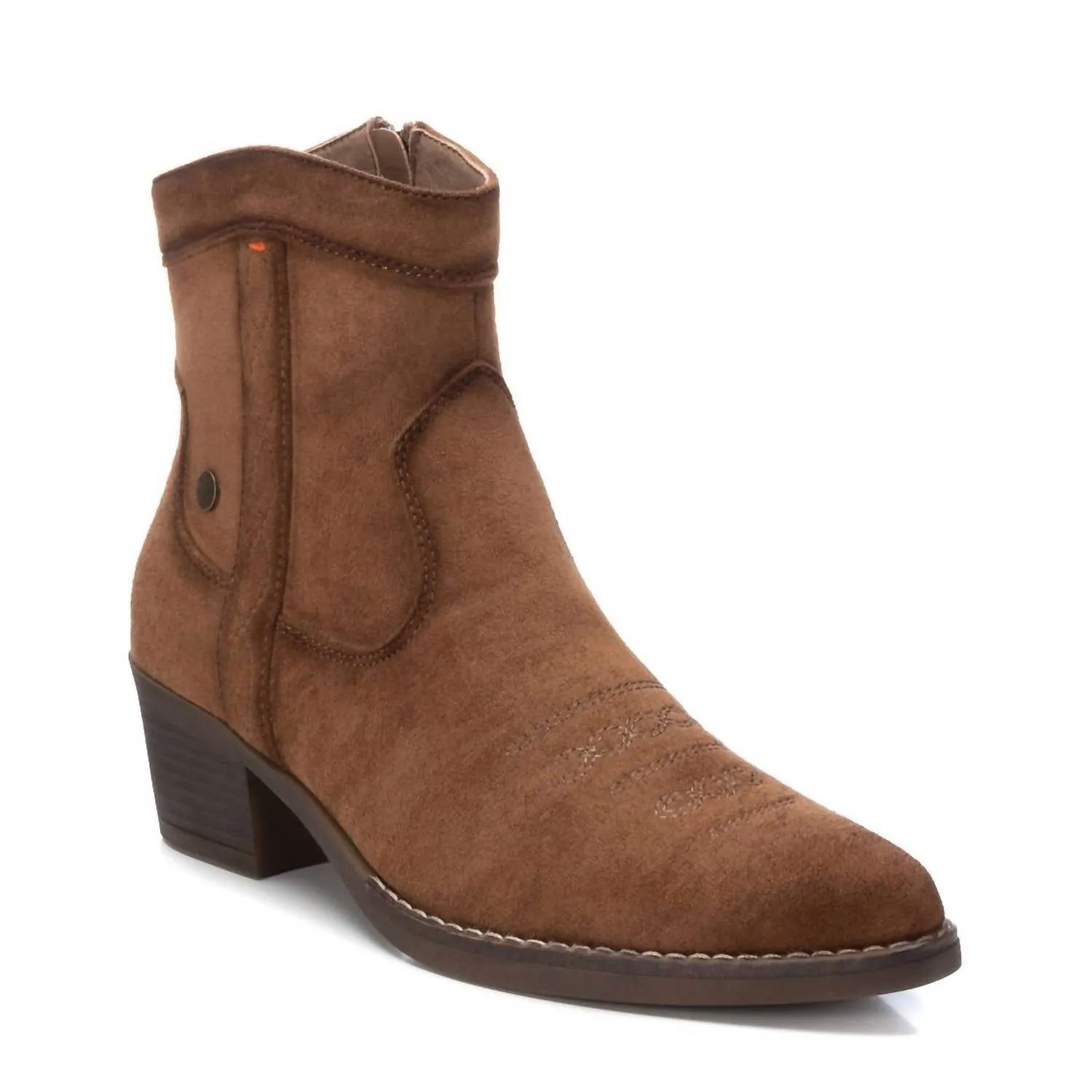 Women's Italian Western Booties In Camel