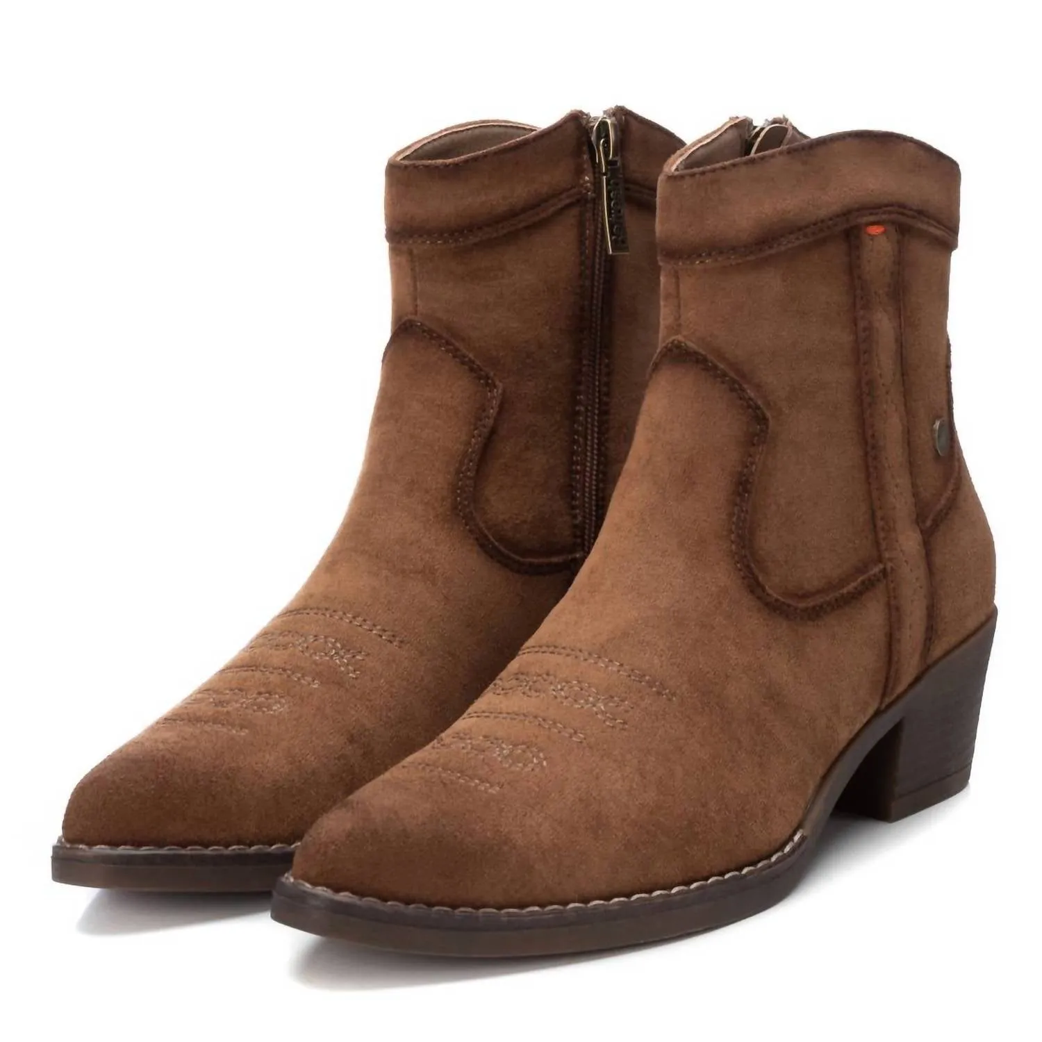 Women's Italian Western Booties In Camel