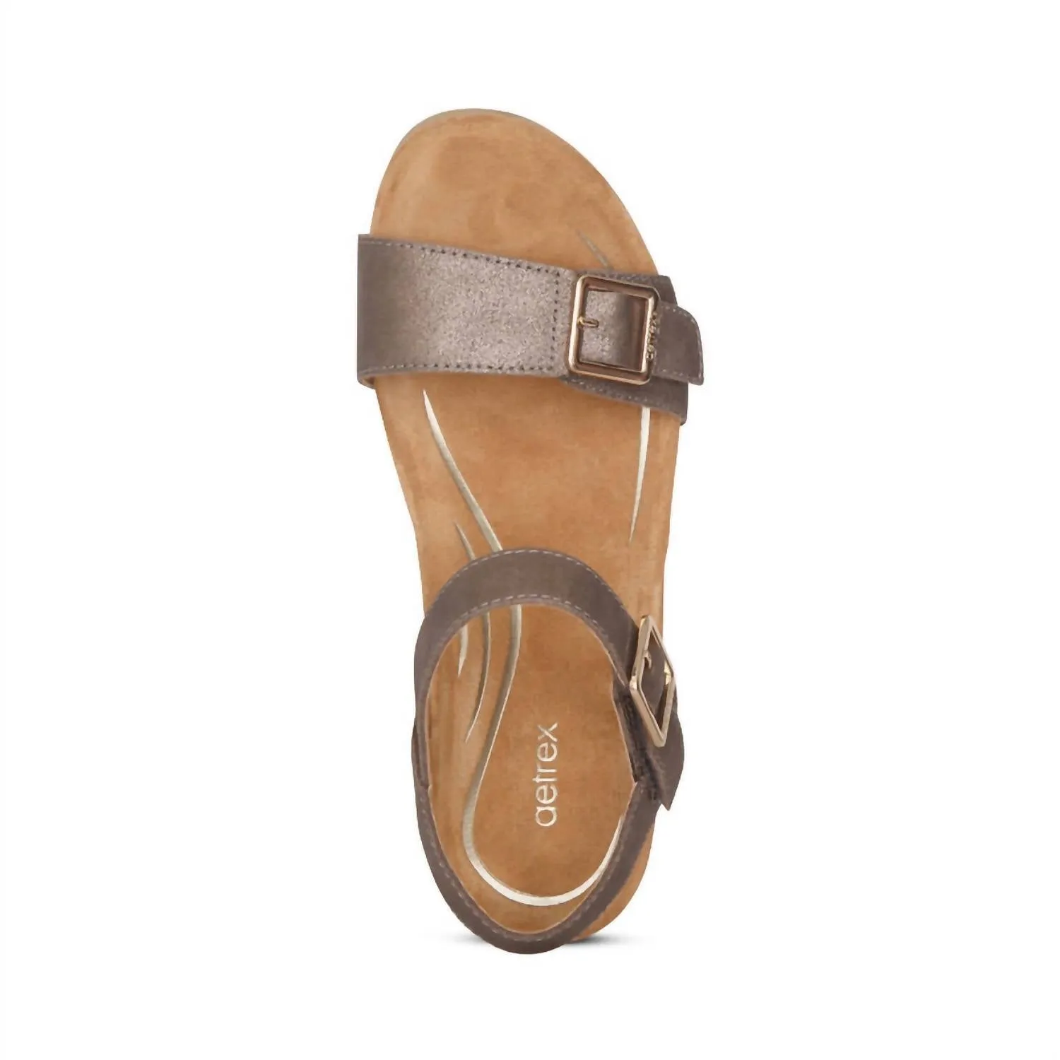 Women's Lexa Quarter Strap Wedge Sandals In Bronze