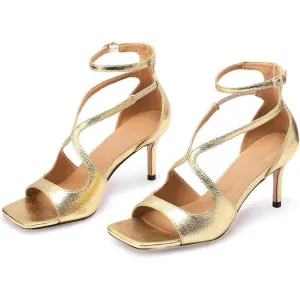 Women's Sexy Strappy Dress Sandals In Gold