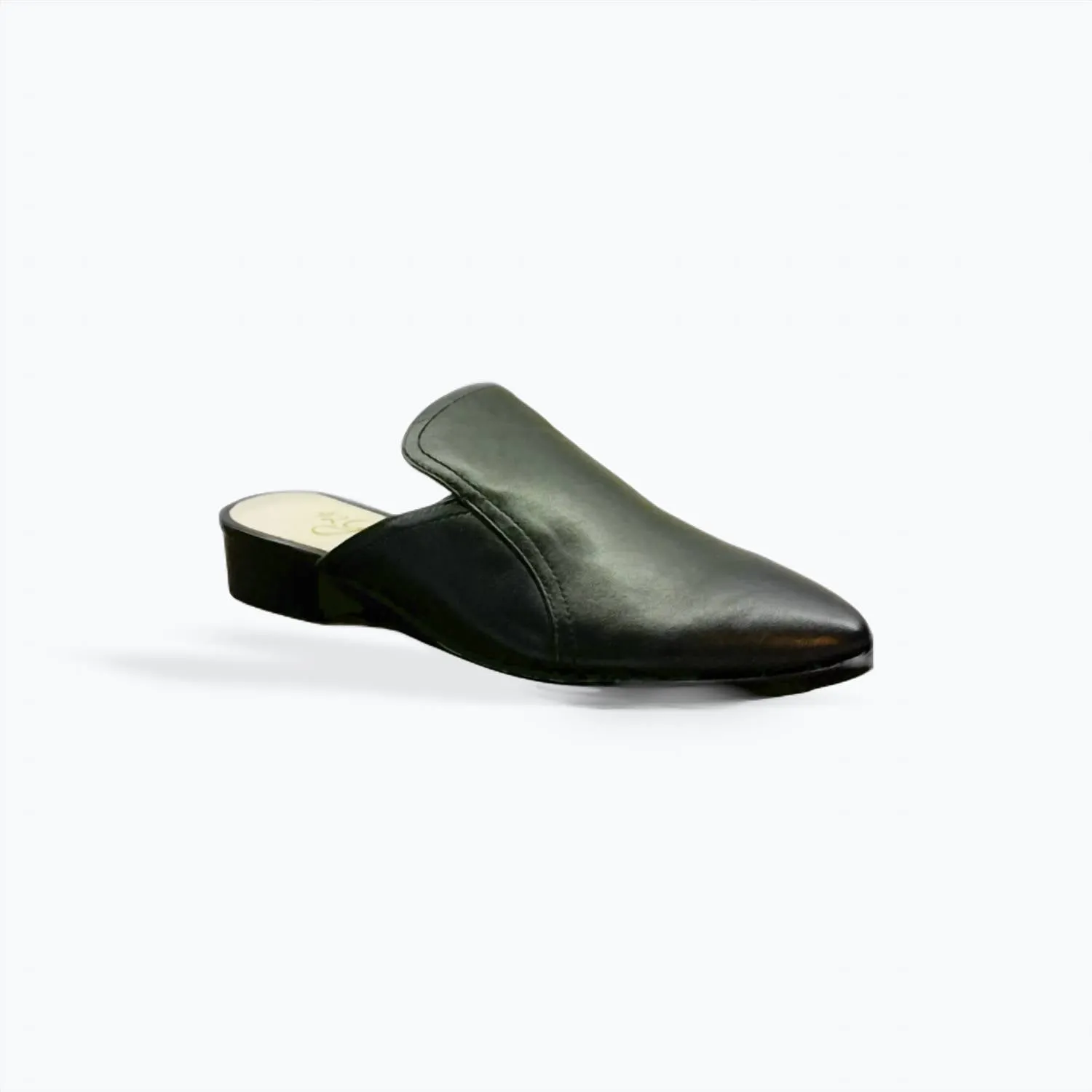 Women's Soft Leather Mule In Black