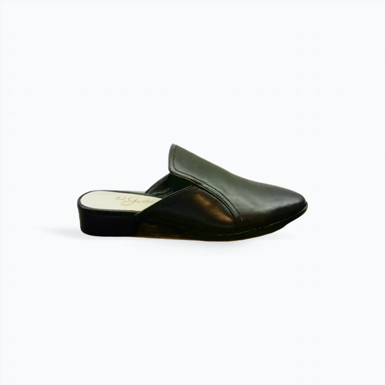 Women's Soft Leather Mule In Black