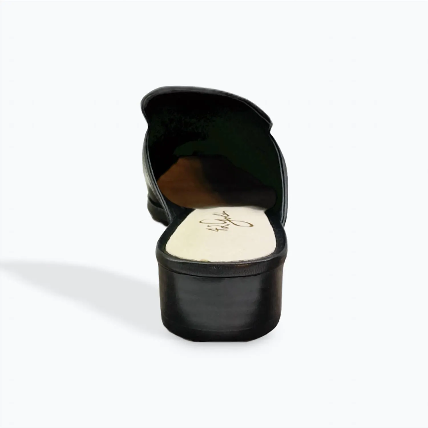 Women's Soft Leather Mule In Black