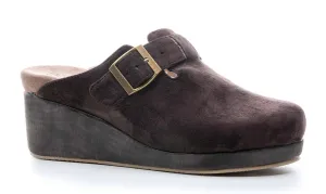 Women's Suede Clogs In Chocolate Suede