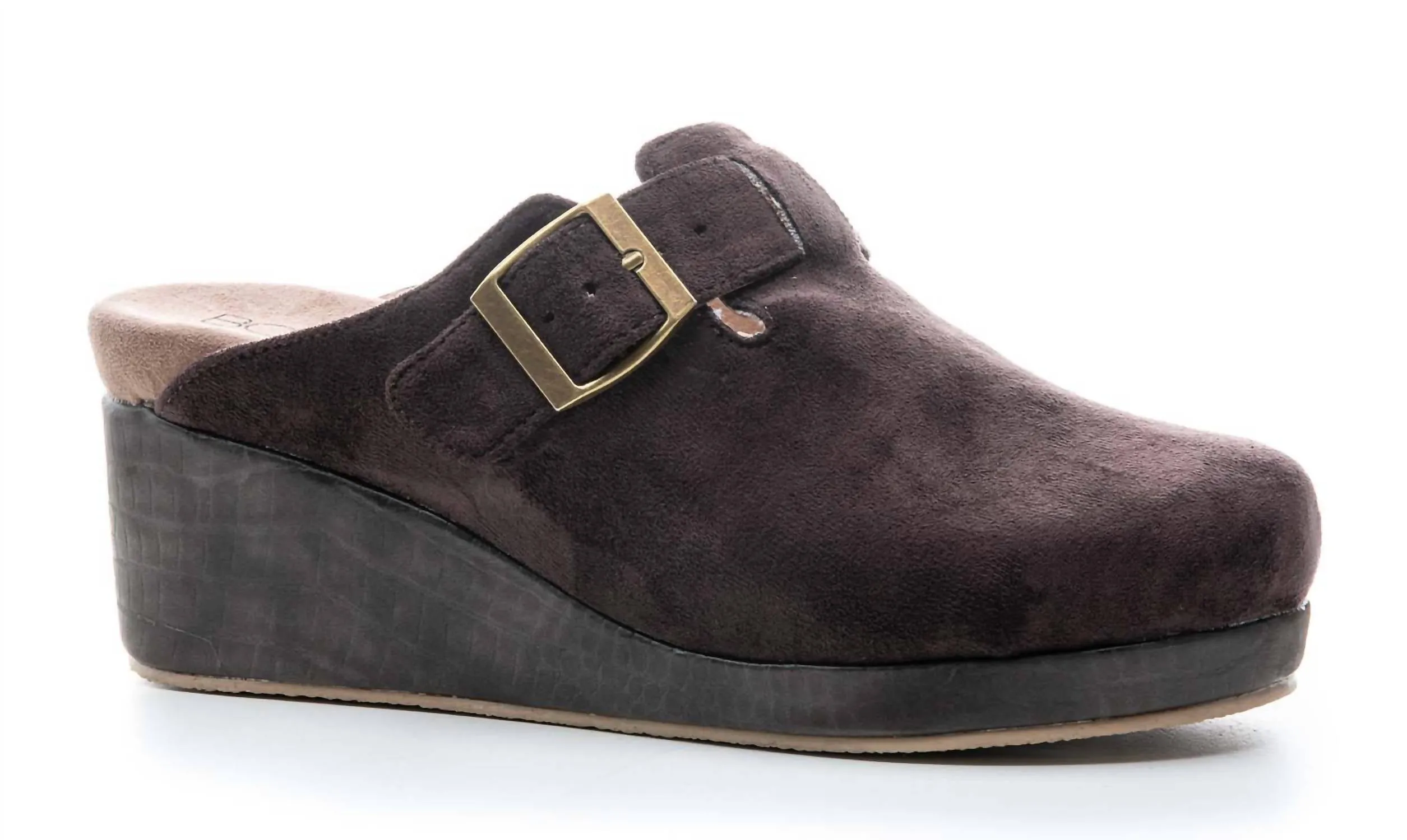 Women's Suede Clogs In Chocolate Suede