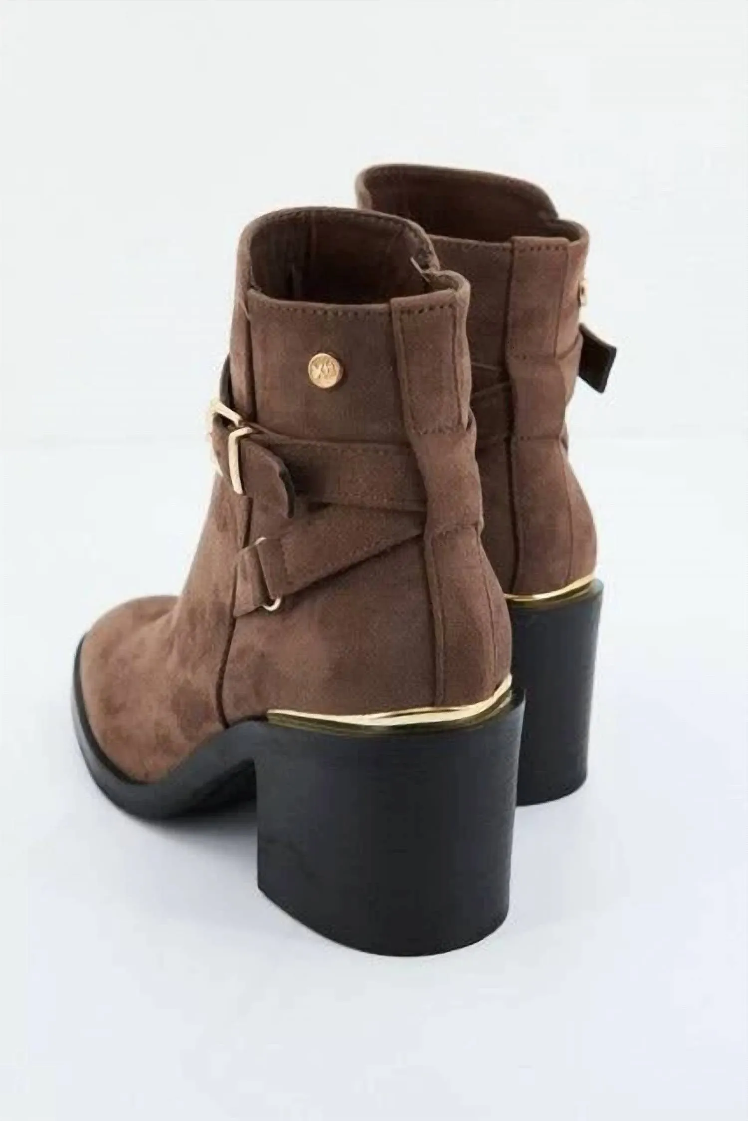 Women's Suede Dress Booties In Taupe