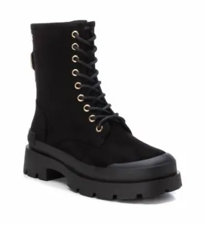 Women's Suede Lace-Up Booties In Black