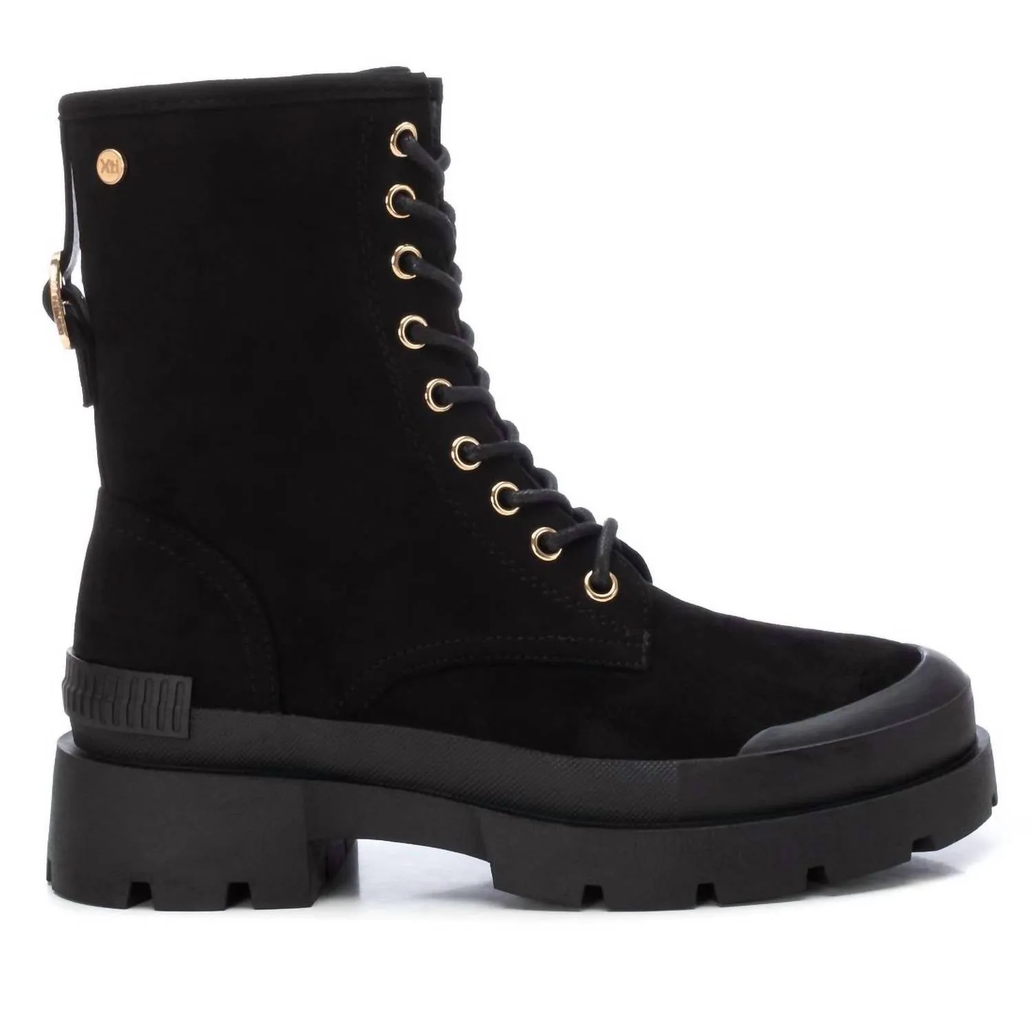 Women's Suede Lace-Up Booties In Black