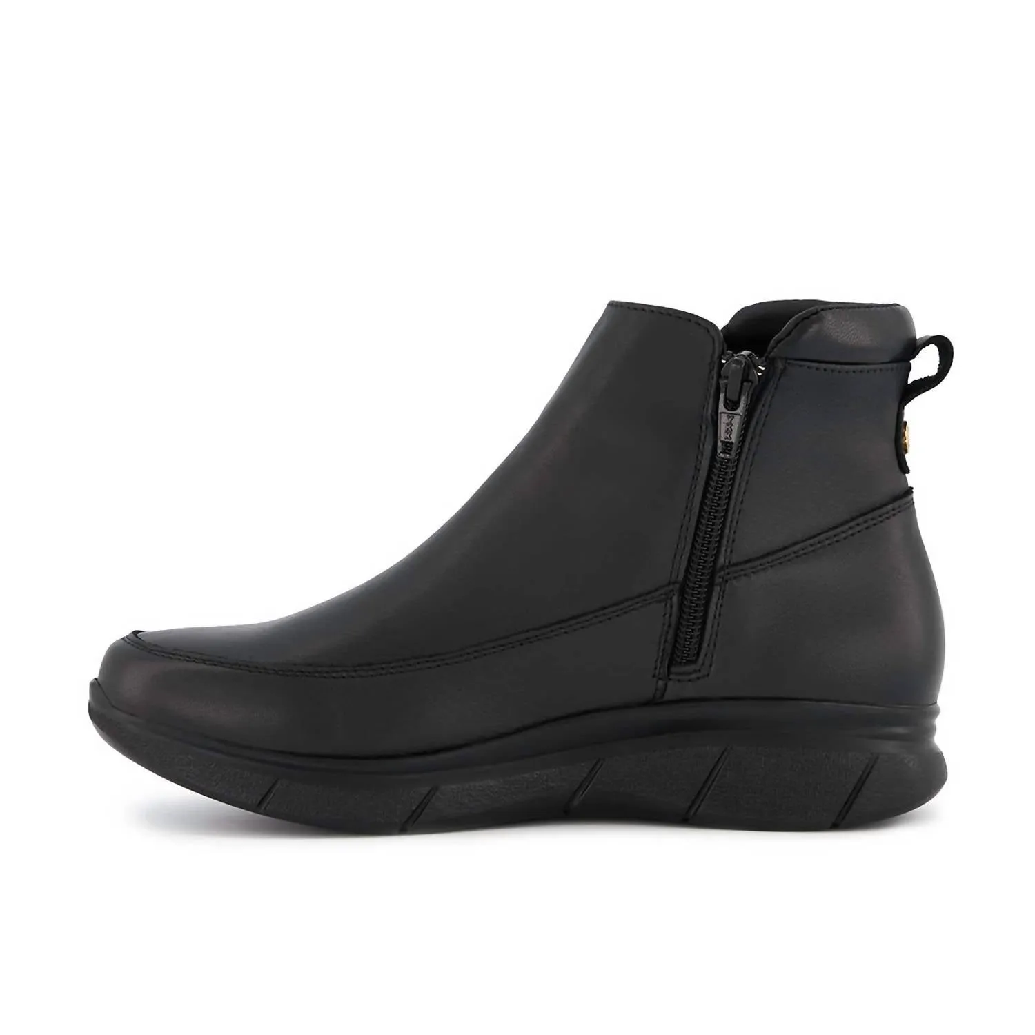 Women's Ultra Comfort Leather Booties In Black