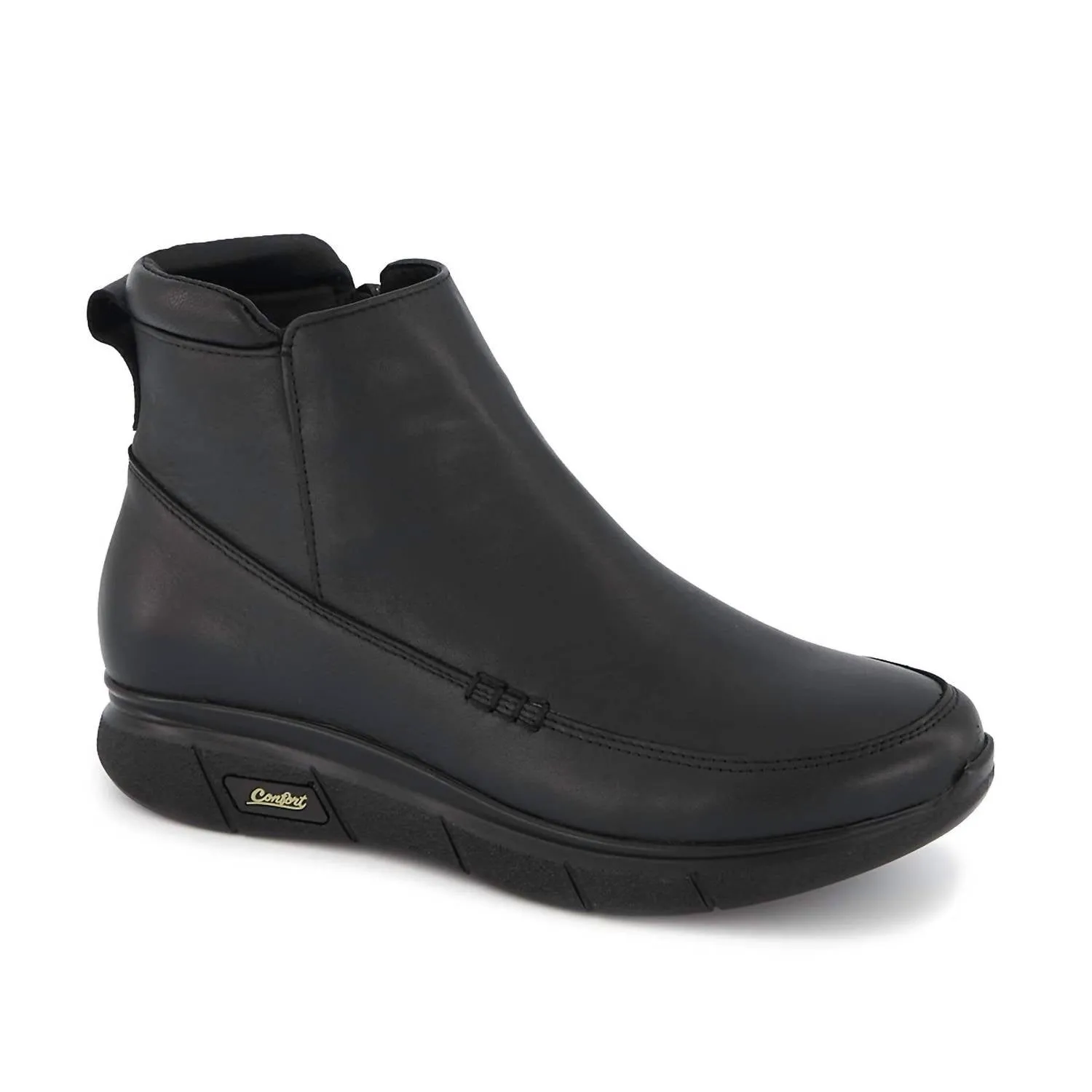 Women's Ultra Comfort Leather Booties In Black