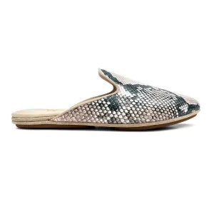 Women's Vidi Mule Shoes In Natural Snake Leather