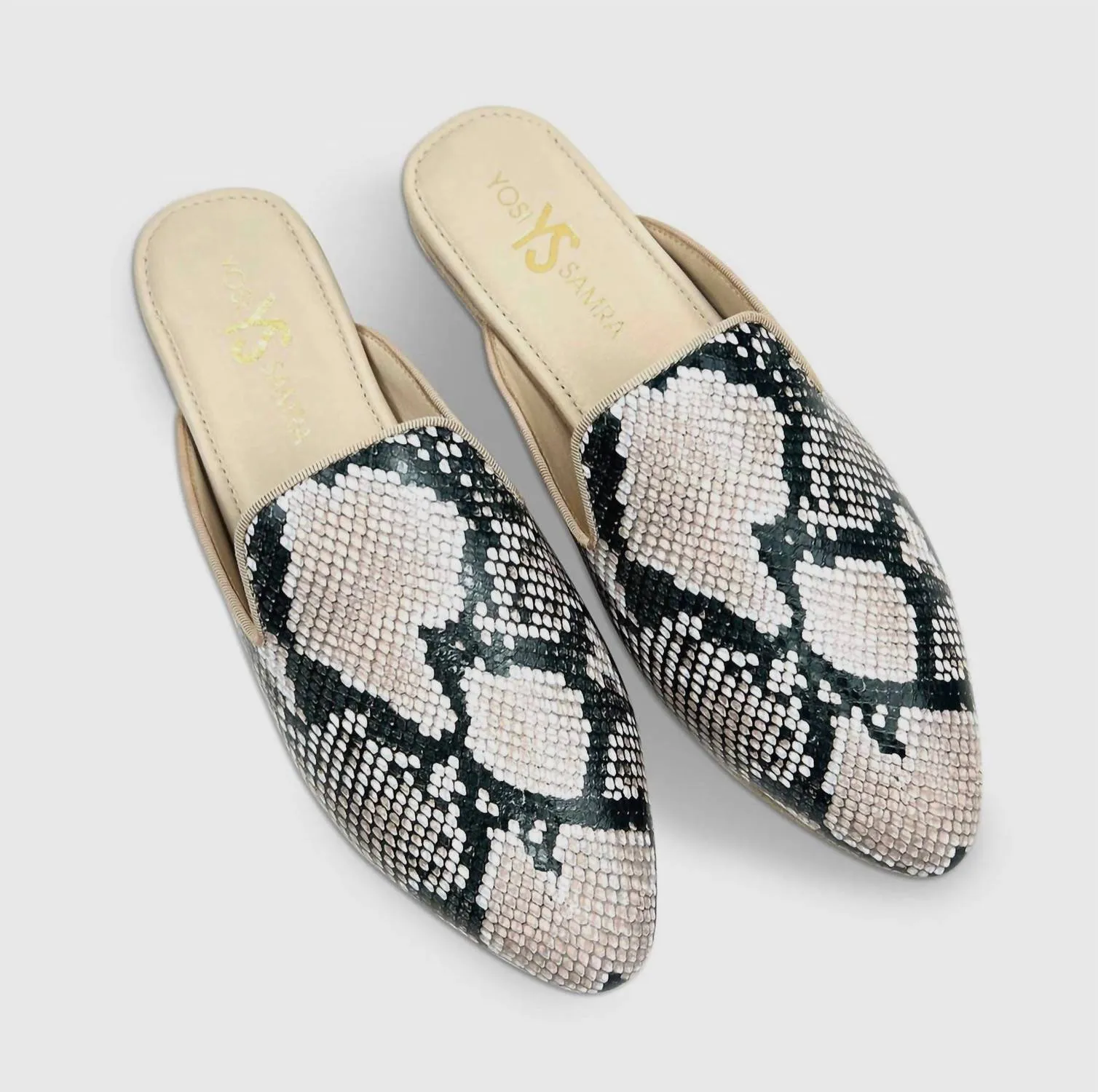 Women's Vidi Mule Shoes In Natural Snake Leather