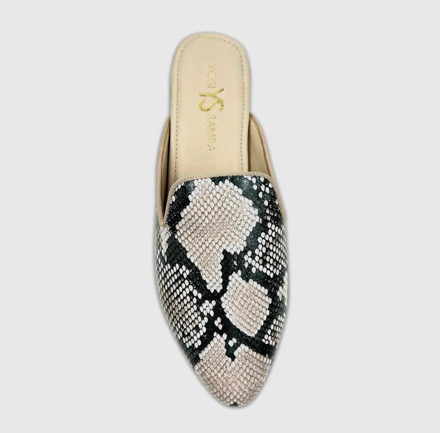 Women's Vidi Mule Shoes In Natural Snake Leather
