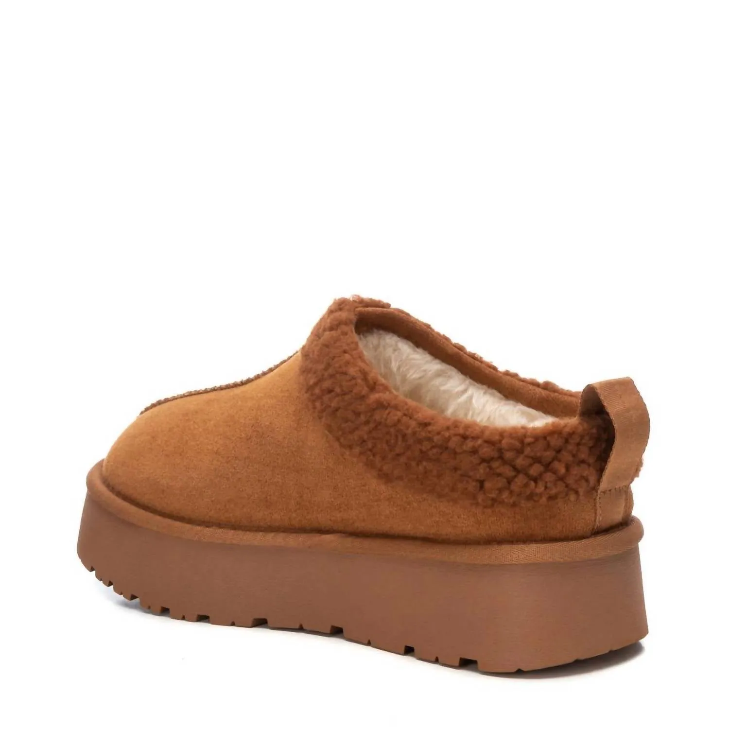 Women's Winter Suede Clogs In Camel