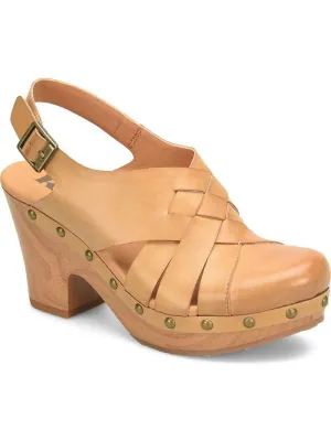Wynne Womens Faux Leather Slingback Clogs